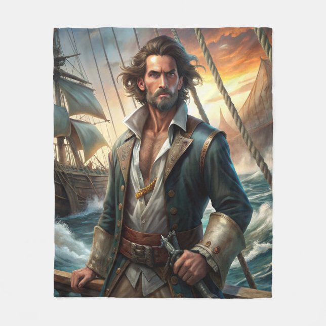 A Pirate from a Ship Fleece Blanket (Front)