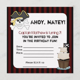 'A Pirate's Life for Me' Birthday Invitation