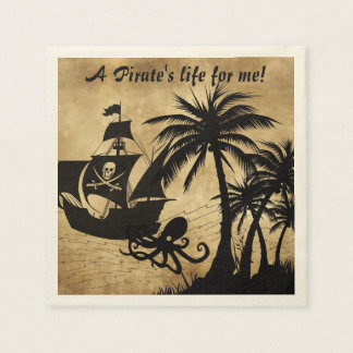 A Pirate's Life For Me Caribbean Treasure Map Napkin