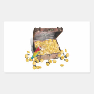 A Pirates Treasure Chest (Add Background Colour) Rectangular Sticker