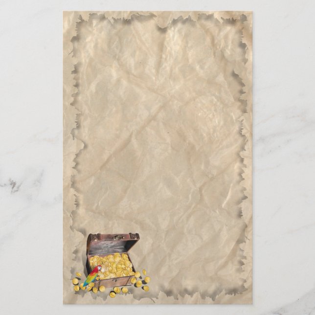 A Pirate's Treasure Chest Stationery (Front)