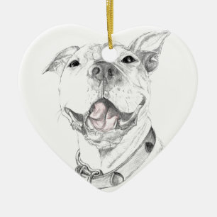 A Pit Bull Smile Ceramic Tree Decoration