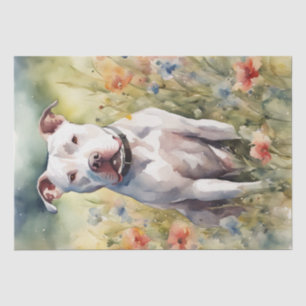 A Pitbull in a Meadow Decoupage Tissue Paper