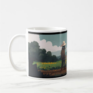 A Pixel Art Farmer And The Dog Coffee Mug
