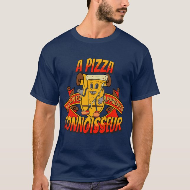  A Pizza Connoisseur, Elegant cool dad gift T-Shirt (Front)