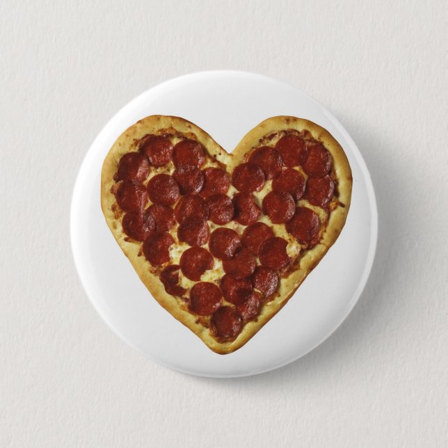 A "Pizza" My Heart 6 Cm Round Badge (Front)