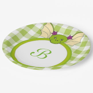 A Plaid Dragon Paper Plate