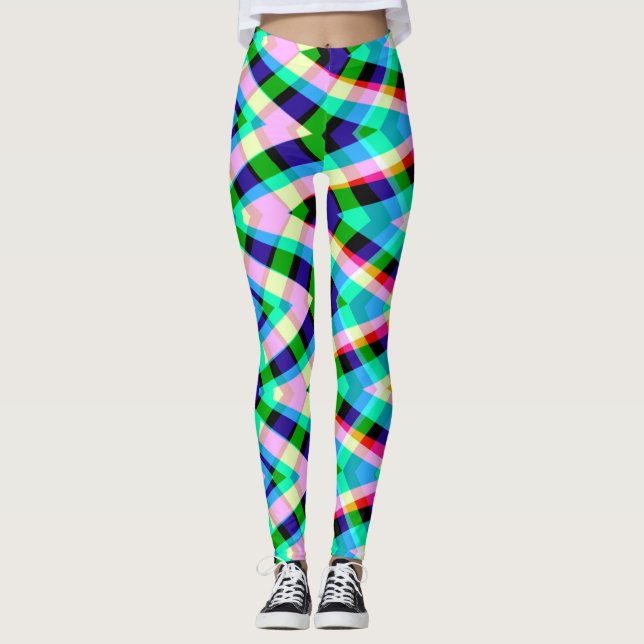 A plaid pattern "Ratti_Creative_Arts" Leggings (Front)