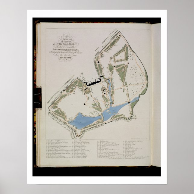 A Plan of the Gardens of Richard Grenville, Duke o Poster (Front)
