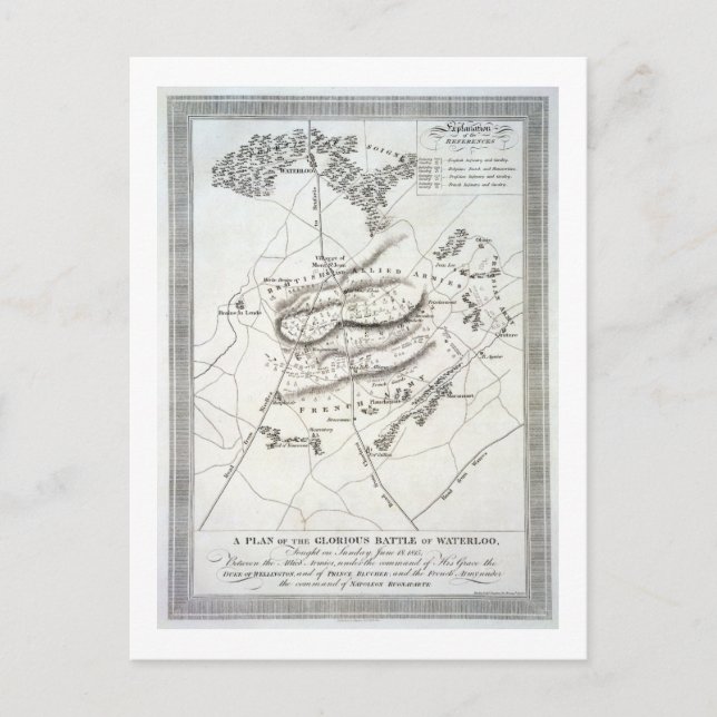 A Plan of the Glorious Battle of Waterloo (engravi Postcard (Front)