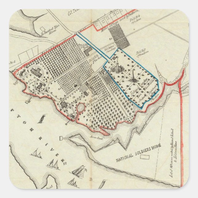 A Plan Of The Property Of The Hampton Normal Square Sticker (Front)