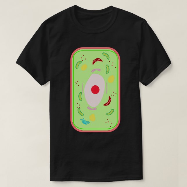 A plant cell with vacuole Mitochondria Golgi bodie T-Shirt (Design Front)