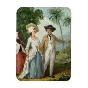A Planter and his Wife, Attended by a Servant, c.1 Magnet