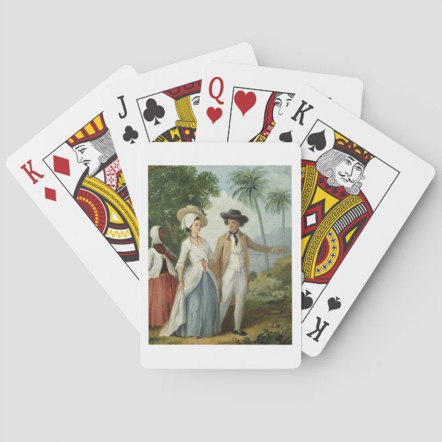 A Planter and his Wife, Attended by a Servant, c.1 Playing Cards (Back)