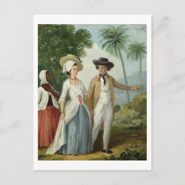 A Planter and his Wife, Attended by a Servant, c.1 Postcard (Front)