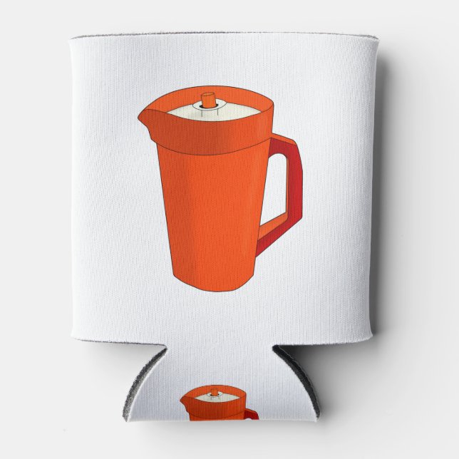 A Plastic Orange Pitcher Can Cooler (Front)