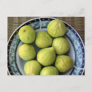 A plate of fresh Mediterranean Figs Postcard