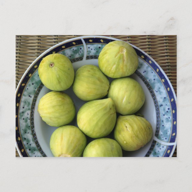 A plate of fresh Mediterranean Figs Postcard (Front)