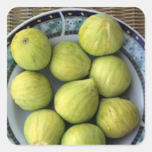 A plate of fresh Mediterranean Figs Square Sticker