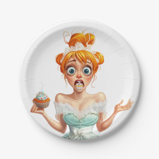 A plate of humor. The girl with the cupcake