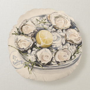 A Plate of Oysters 2012 Round Cushion