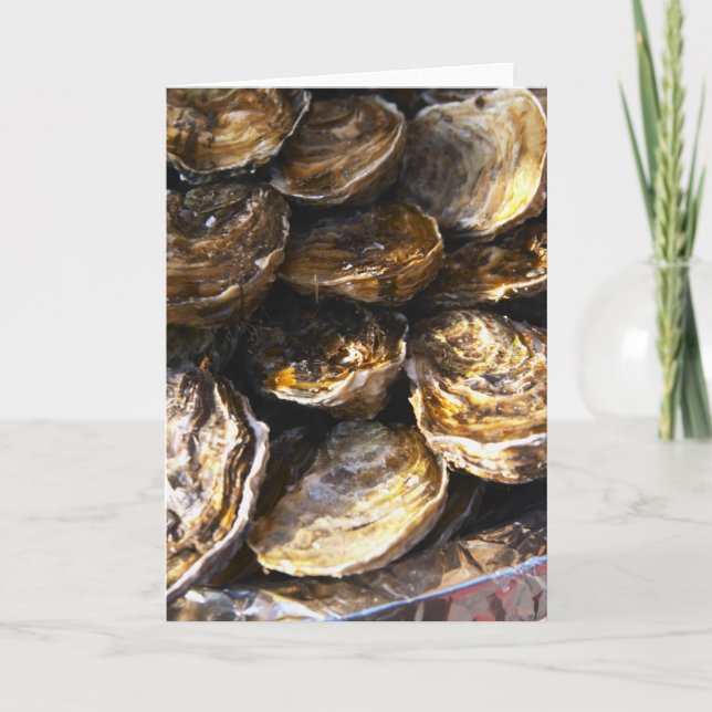 A plate of oysters. card (Front)