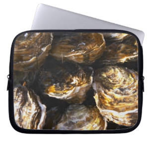 A plate of oysters. laptop sleeve
