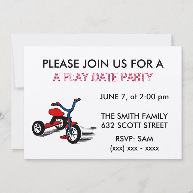A Play Date Party Invitation (Front)