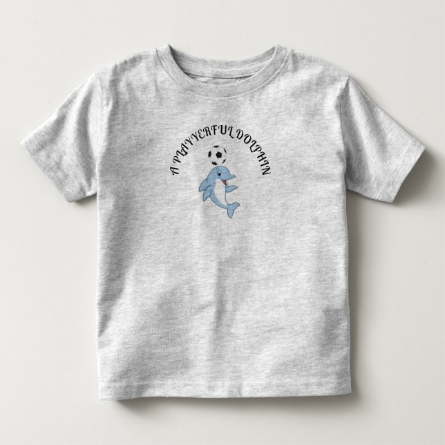  A Playerful Dolphin  Toddler T-Shirt Grey (Front)