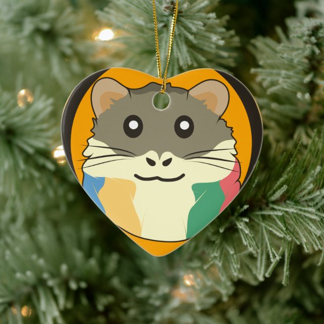 A playful and funny hamster ceramic tree decoration (Tree)