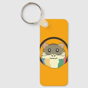 A playful and funny hamster key ring