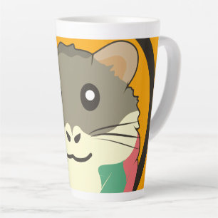 A playful and funny hamster latte mug