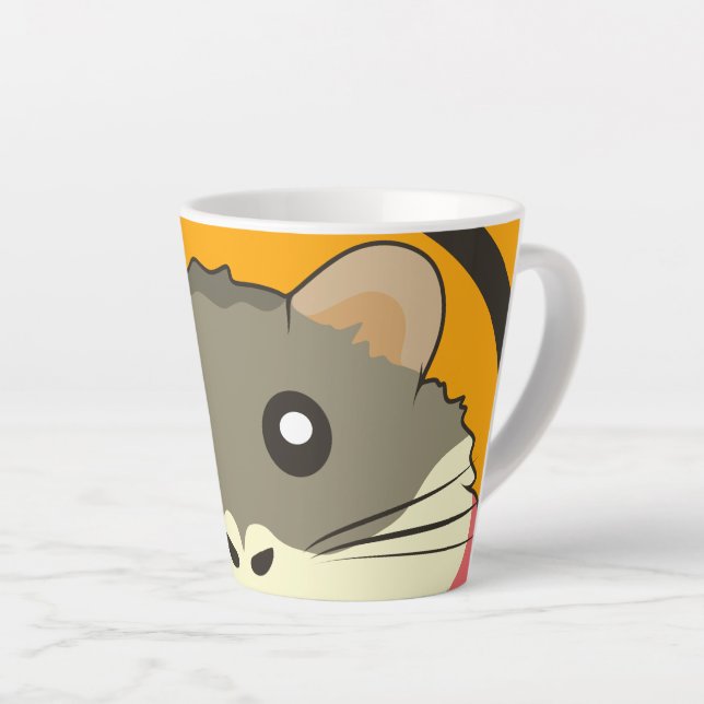 A playful and funny hamster latte mug (Right Angle)