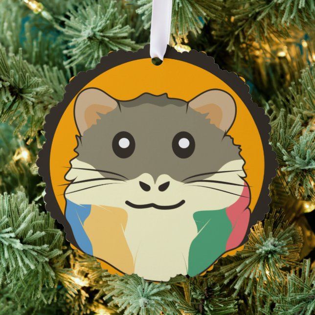 A playful and funny hamster tree decoration card (Insitu (Tree))