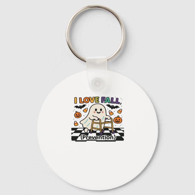 A playful design featuring a pumpkin witch with a  key ring (Front)