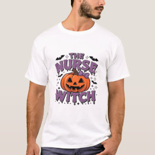 A playful design featuring a pumpkin witch with a  T-Shirt