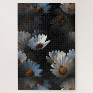 A Plethora Of Floating Daisies Isolated On Black Jigsaw Puzzle