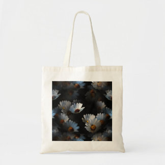 A Plethora Of Floating Daisies Isolated On Black Tote Bag