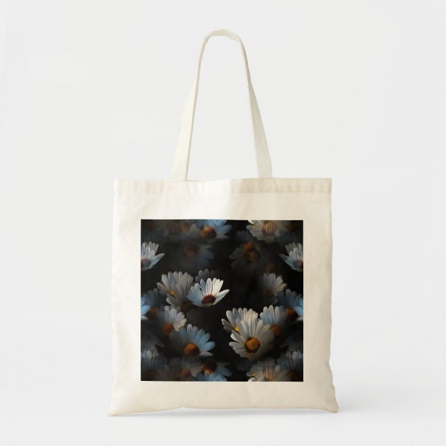A Plethora Of Floating Daisies Isolated On Black Tote Bag (Front)