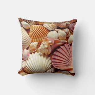 A Plethora of Pastel Seashells Cushion