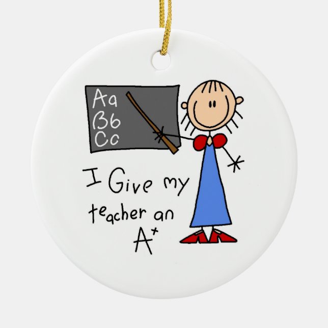 A Plus Teacher Ceramic Tree Decoration (Front)