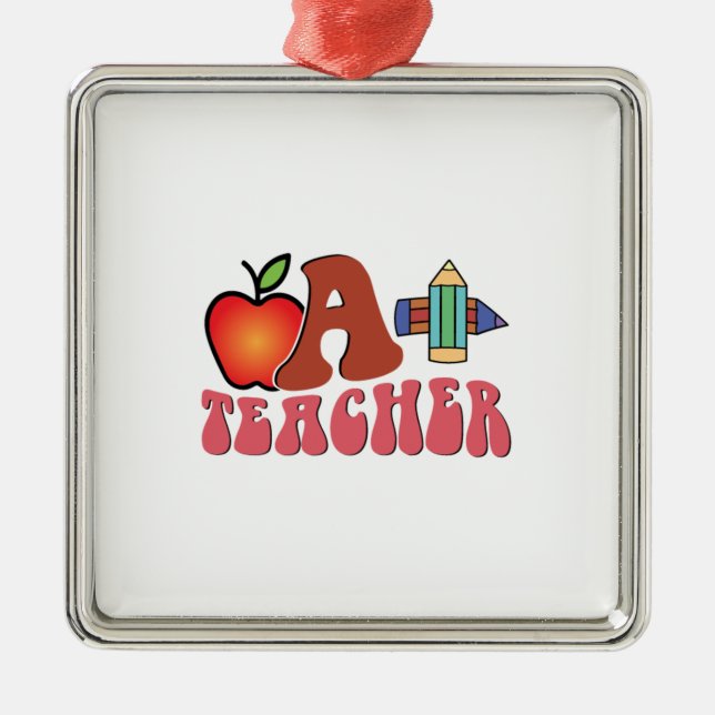 A Plus Teacher Metal Tree Decoration (Front)