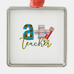 A Plus Teacher Metal Tree Decoration