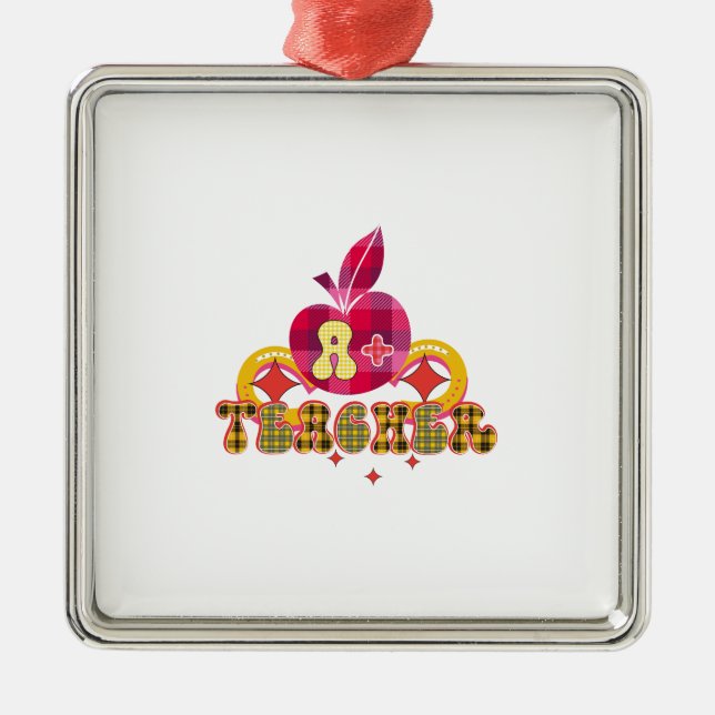 A Plus Teacher Metal Tree Decoration (Front)