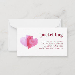 A Pocket Hug   Watercolor Hearts Card