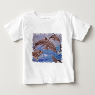 A Pod of Playful Jumping Dolphins Baby T-Shirt