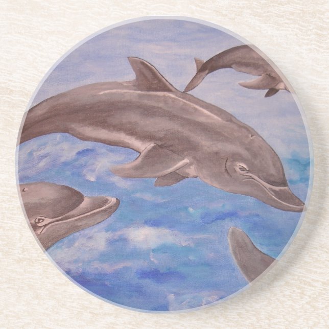 A Pod of Playful Jumping Dolphins Coaster (Front)