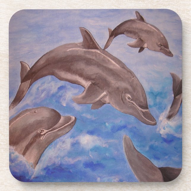 A Pod of Playful Jumping Dolphins Coaster (Front)