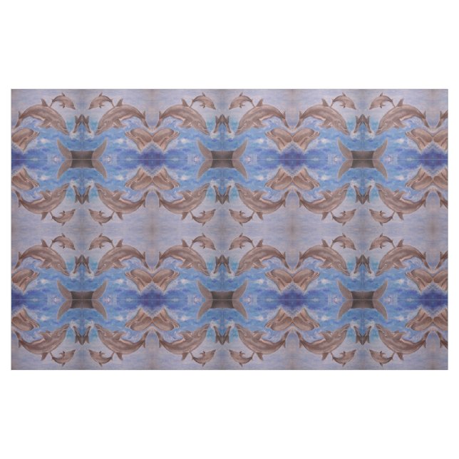 A Pod of Playful Jumping Dolphins Fabric (Fat Quarter)