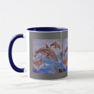 A Pod of Playful Jumping Dolphins Mug